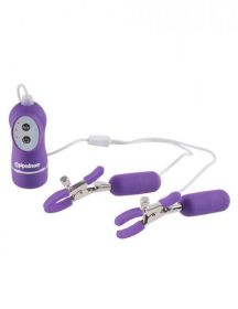 Fetish Fantasy Vibrating Nipple Clamps Purple