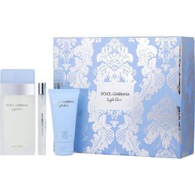 D & G LIGHT BLUE by Dolce & Gabbana EDT SPRAY 3.3 OZ & BODY CREAM 1.7 OZ & TRAVEL SPRAY 0.33 OZ