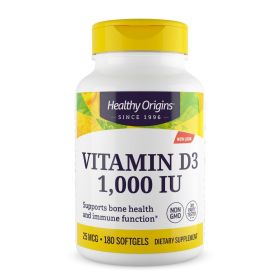 Healthy Origins Vitamin D3 - 1000 IU - 180 softgels