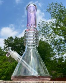 16 Inches Glass Hookah Water Pipe Bong Pink + 5 FREE Screens