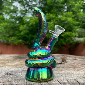 6.38' Snake Glass Bong Smoking Colorful Hookah Water Pipe + 5 FREE Screens