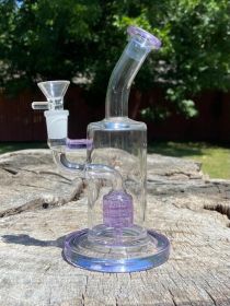 8.26" Pink Glass Bong Recycle Bongs Water Pipes Hookah+5 FREE Screens