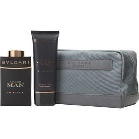 BVLGARI MAN IN BLACK by Bvlgari EAU DE PARFUM SPRAY 3.4 OZ & AFTERSHAVE BALM 3.4 OZ & POUCH