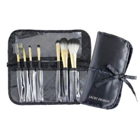 Jacki Design Vintage Allure 7 PC Make Up Brush Set And Bag - Black