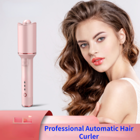 AmazeFan Automatic Curling Iron Rotating Curls Waves Ceramic Curly Magic Hair Care Curler Professional Curler Styling Tools (Color: pink)