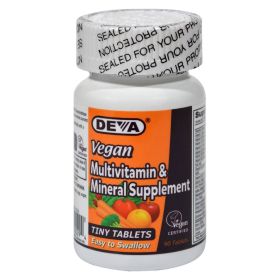 Deva Vegan Vitamins - Multivitamin and Mineral Supplement - 90 Tiny Tablets (SKU: 684209)