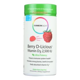 Rainbow Light Berry-D-Licious Vitamin D3 Ripe Raspberry - 2500 IU - 50 Gummies (SKU: 1095553)